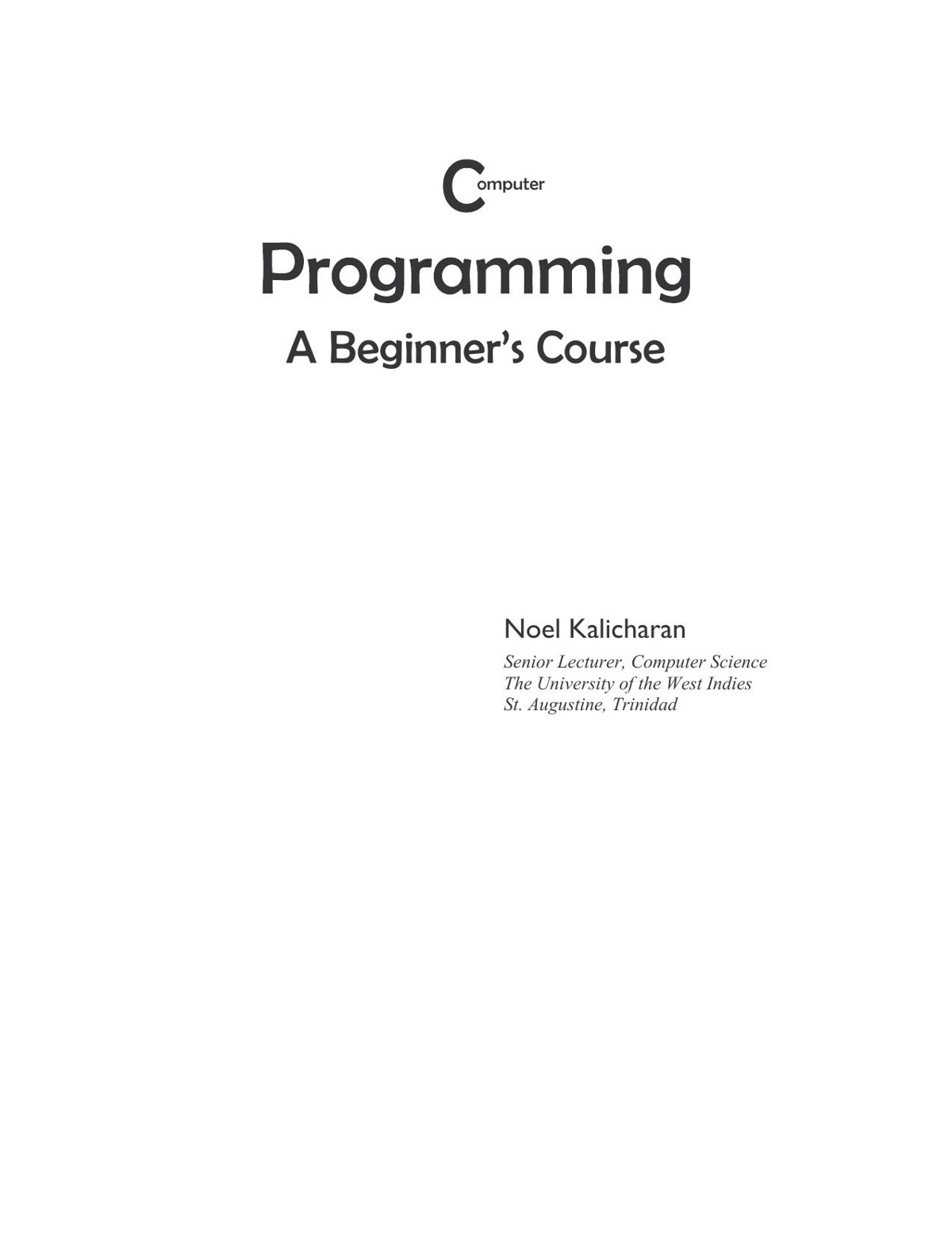 C Programming: A Beginner's Course