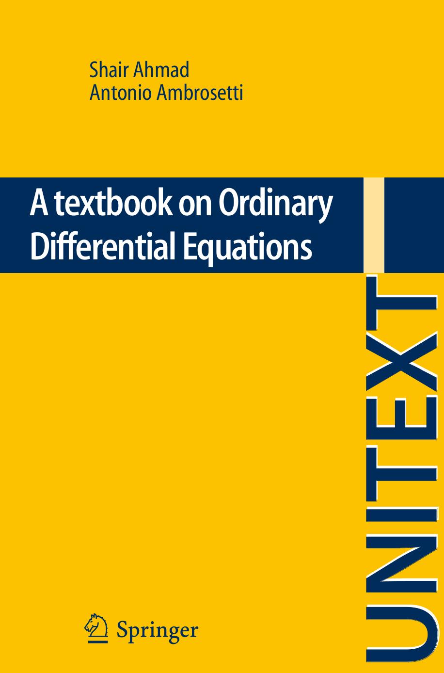 A Textbook on Ordinary Differential Equations (UNITEXT / La Matematica Per Il 3+2)
